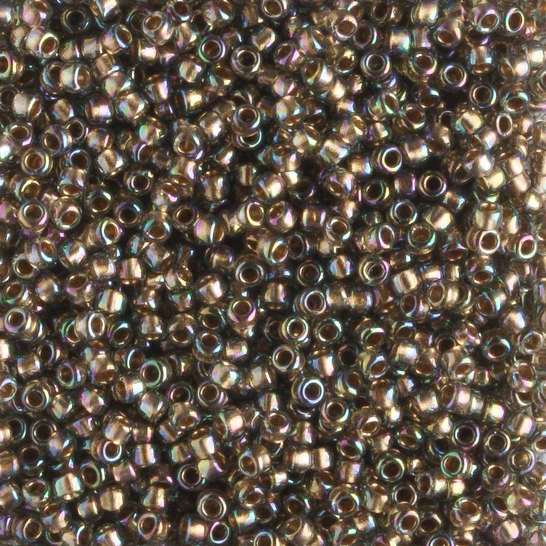 15/0 Gold Lined Rainbow Black Diamond - 5 grams