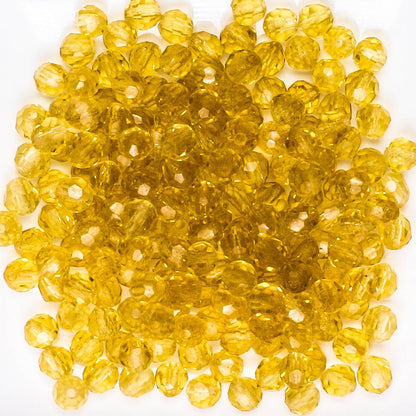 4mm Faceted Round Topaz - 100 beads