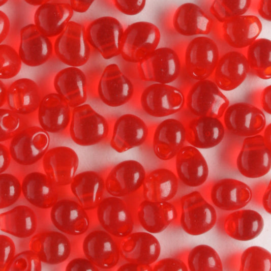 Fringe Bead, Transparent Red - 10 grams