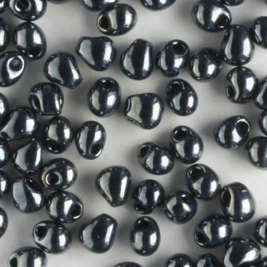 Fringe Bead, Gunmetal Silver - 10 grams