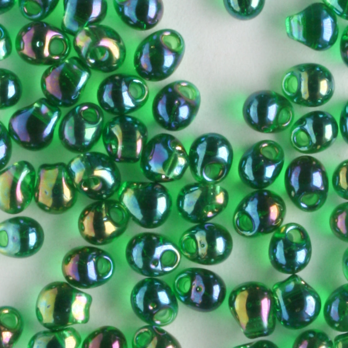 Fringe Bead, Rainbow Green - 10 grams