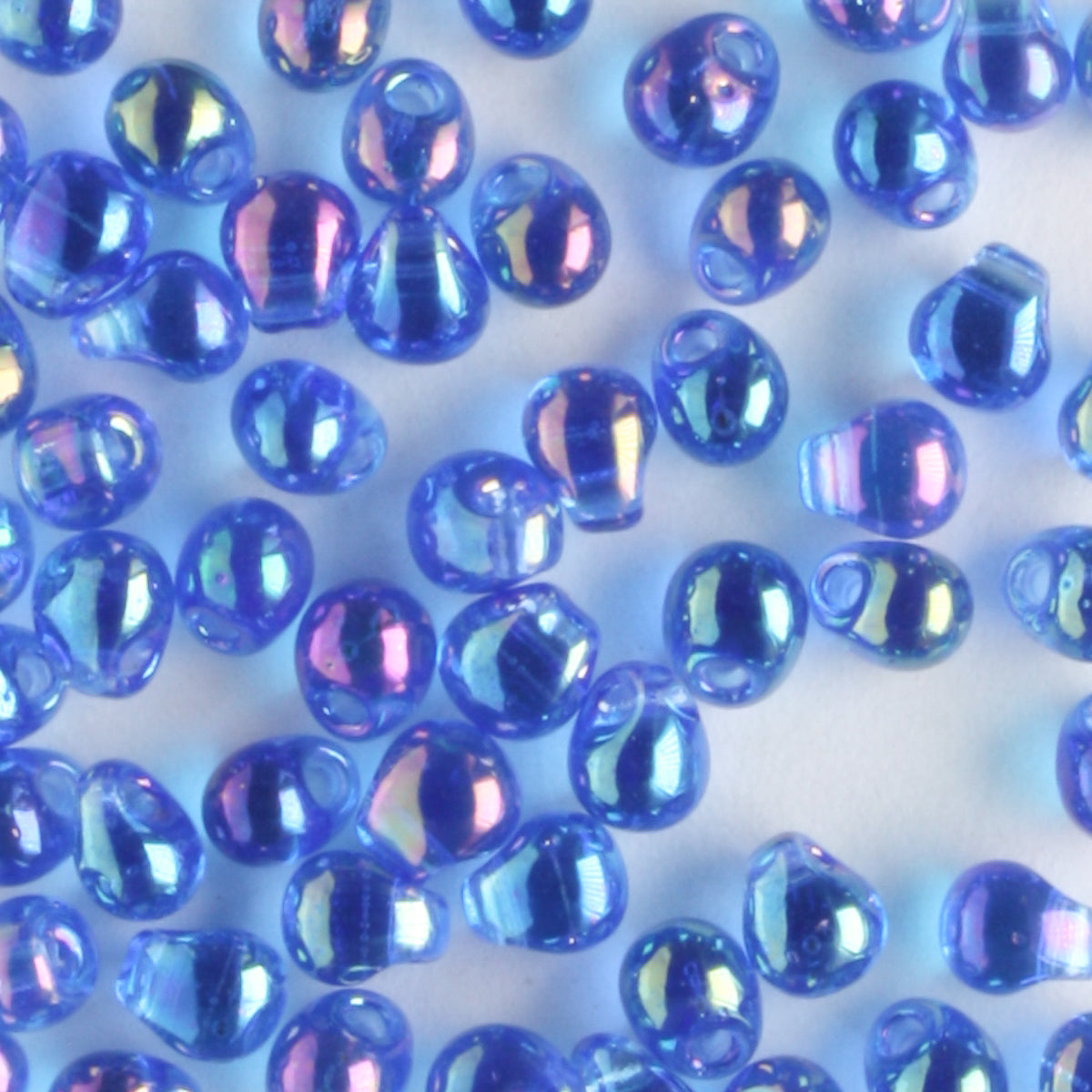 Fringe Bead, Rainbow Medium Blue - 10 grams