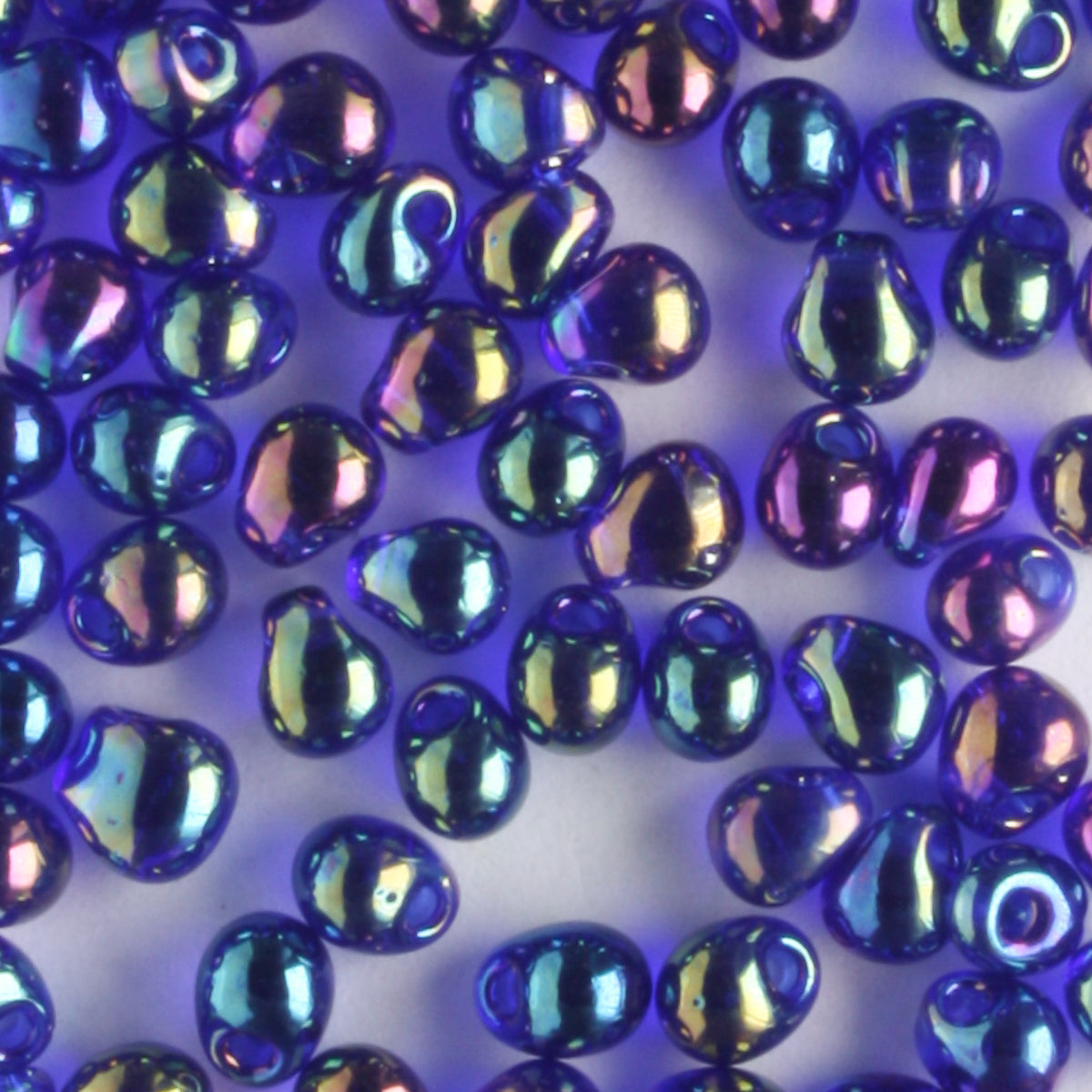 Fringe Bead, Rainbow Cobalt - 10 grams