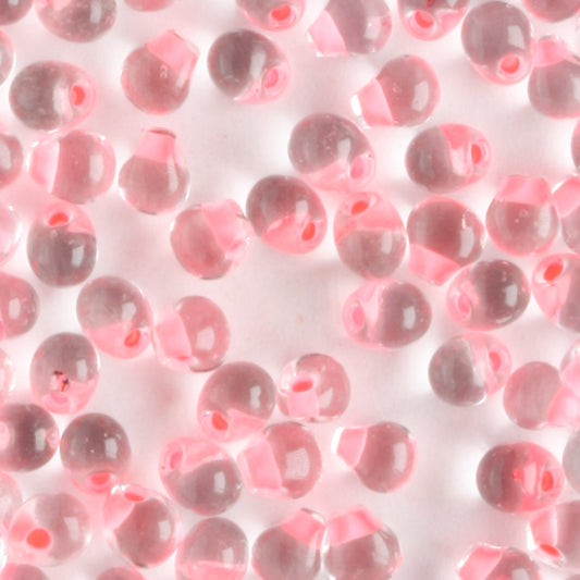 Fringe Bead, Color Lined Pink - 10 grams