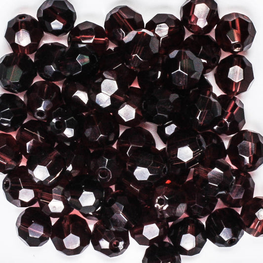7mm Faceted Round Purple - 25 beads