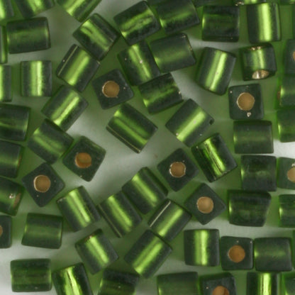 3mm Cube Silver Lined Olive