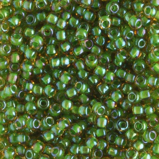 11/0 Green Lined Topaz - 10 grams