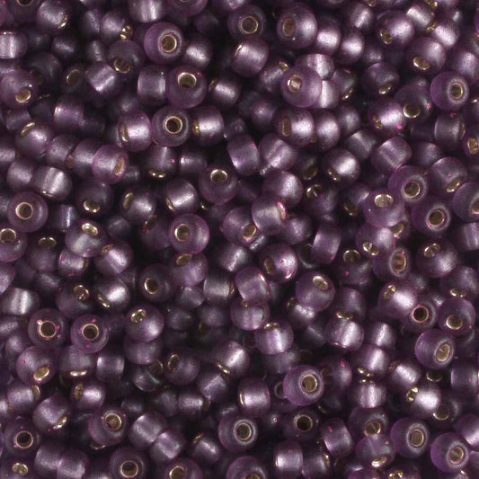 11/0 Matte Silver Lined Purple - 10 grams