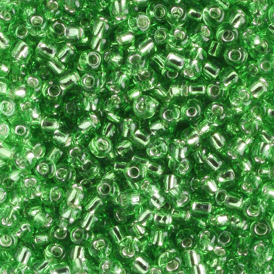 11/0 Silver Lined Peridot - 10 grams