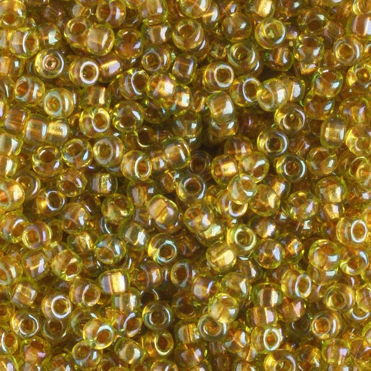 11/0 Gold Lined Peridot - 10 grams