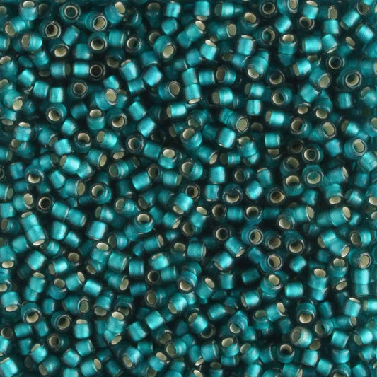 15/0 Silver Lined Matte Teal - 5 grams