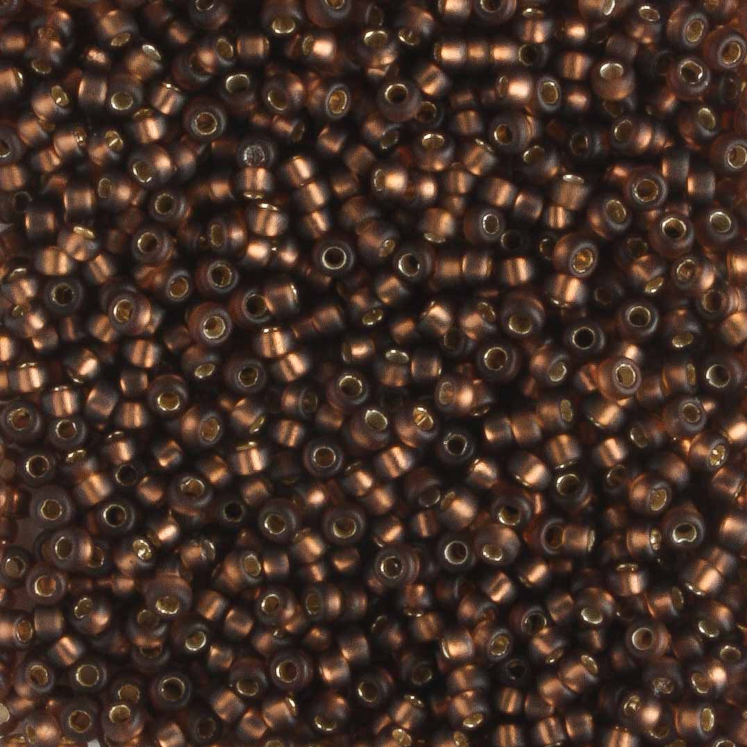 15/0 Silver Lined Frosted Brown - 5 grams