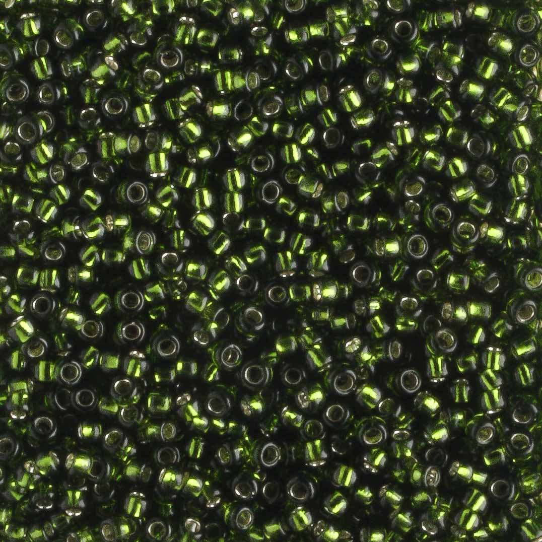 15/0 Silver Lined Forest Green - 5 grams