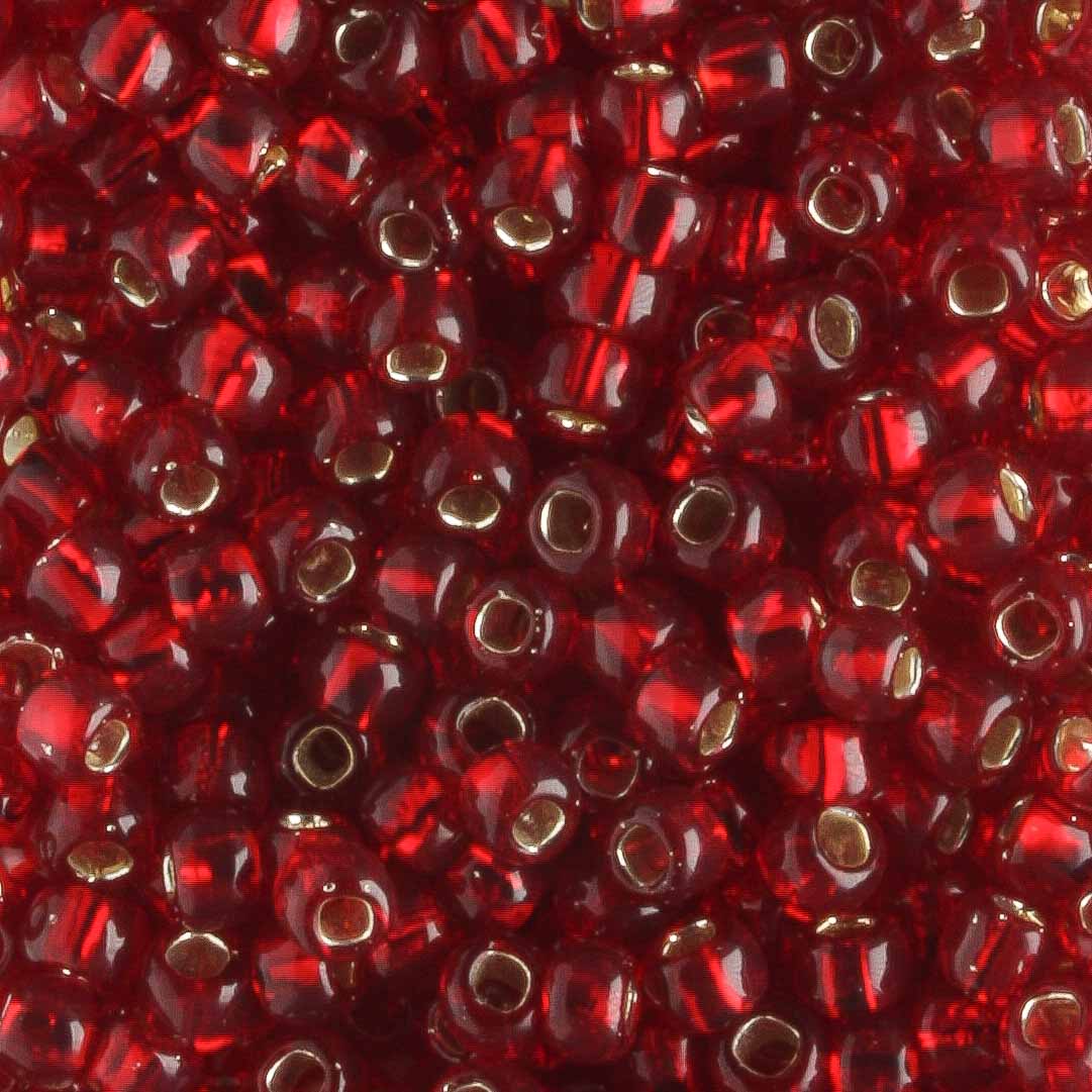 8/0 Silver Lined Dark Red - 10 grams