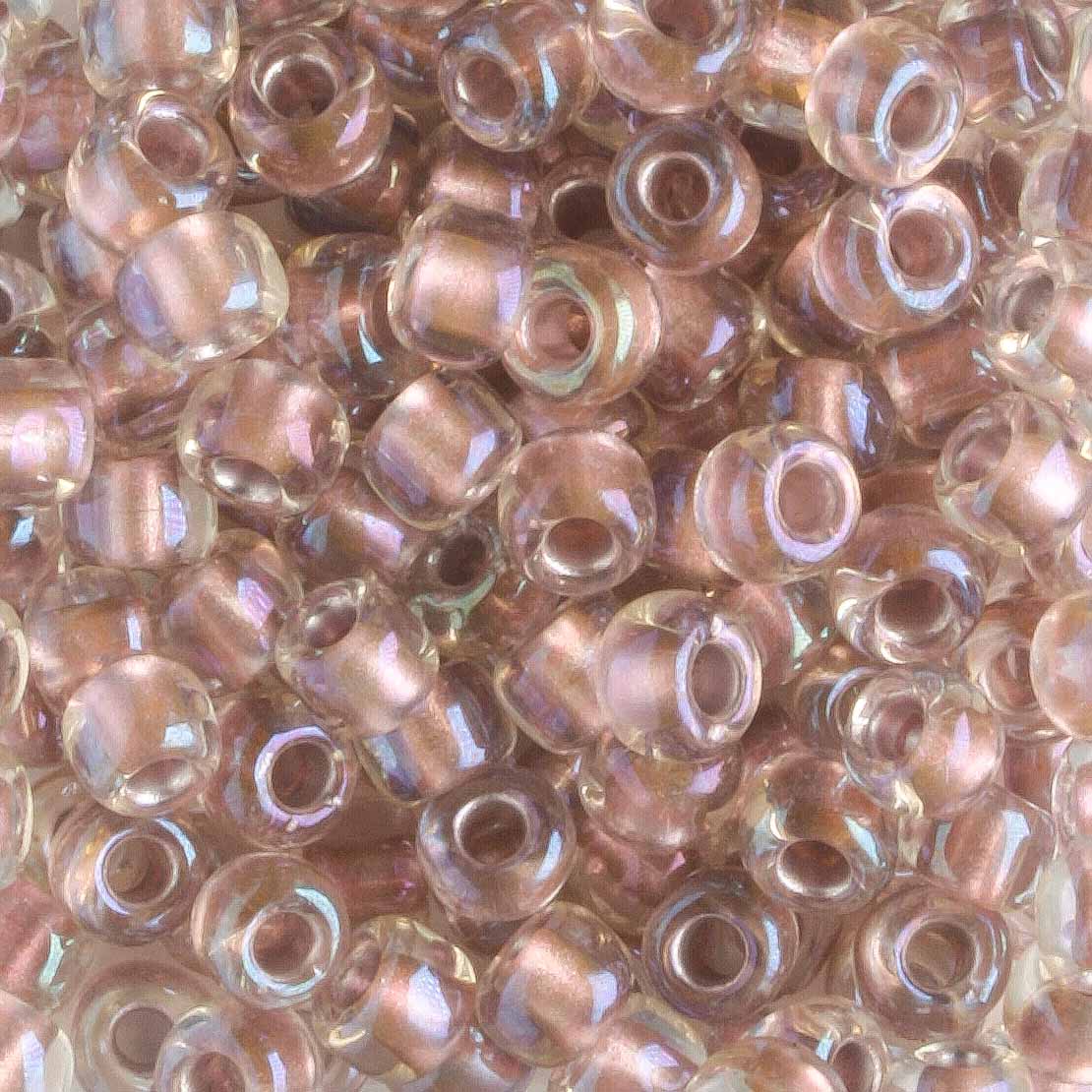 6/0 Metallic Pink Lined Crystal - 10 grams