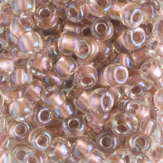 6/0 Metallic Pink Lined Crystal - 10 grams