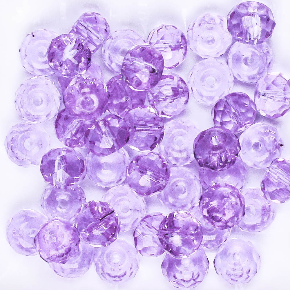 6x8mm Rondelle Lavender - 25 beads