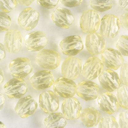 4mm Round Fire Polish Jonquil - 100 beads