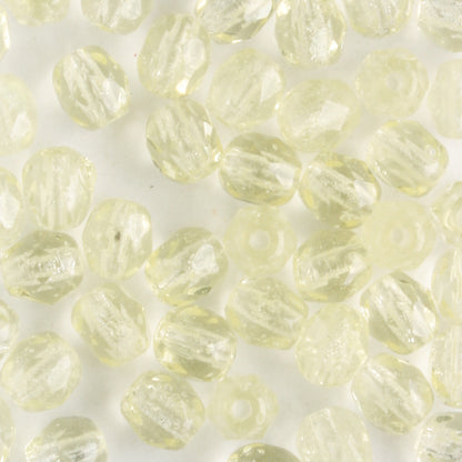 4mm Round Fire Polish Light Jonquil - 100 beads