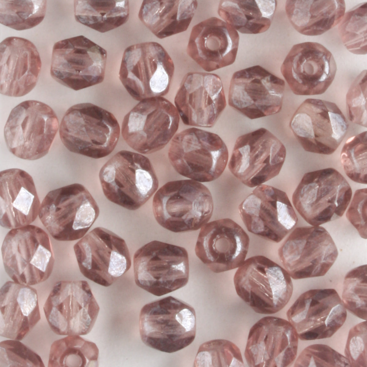 4mm Round Fire Polish Amethyst Luster - 100 beads