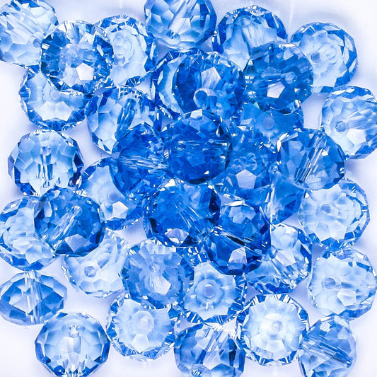 7x10mm Rondelle Light Blue - 25 beads