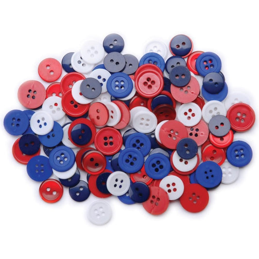 Button Patriotic Assortment - qty 140