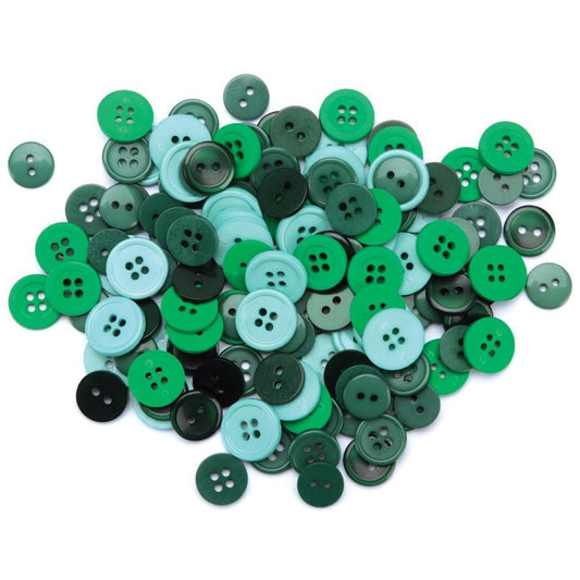 Button Green Assortment - qty 140
