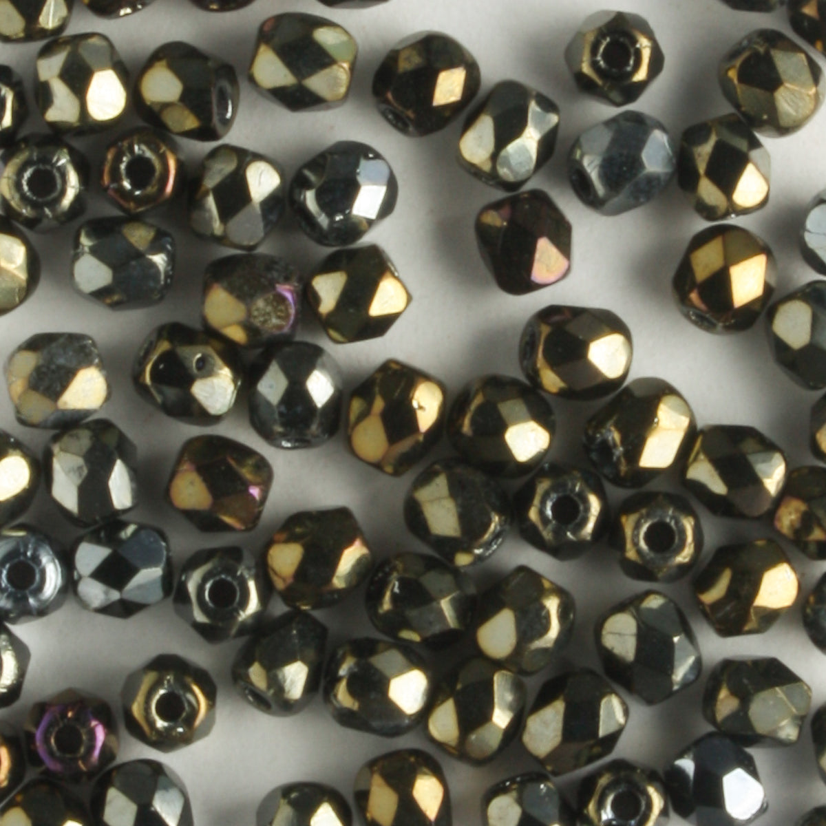 3mm Round Fire Polish Brown Iris - 100 beads