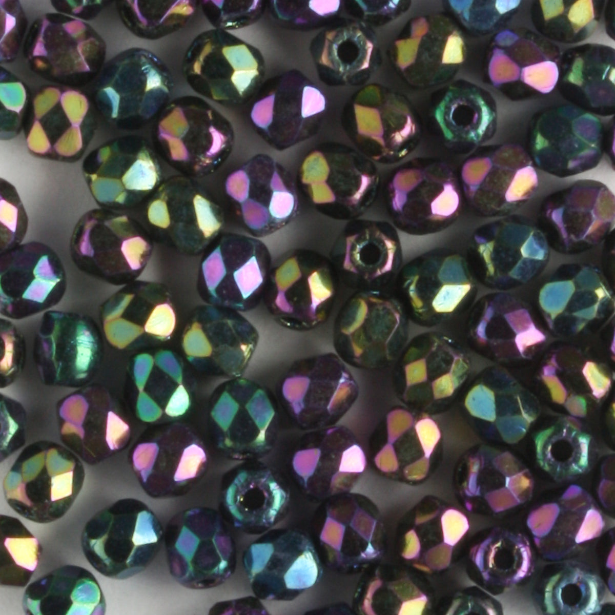 3mm Round Fire Polish Purple Iris - 100 beads