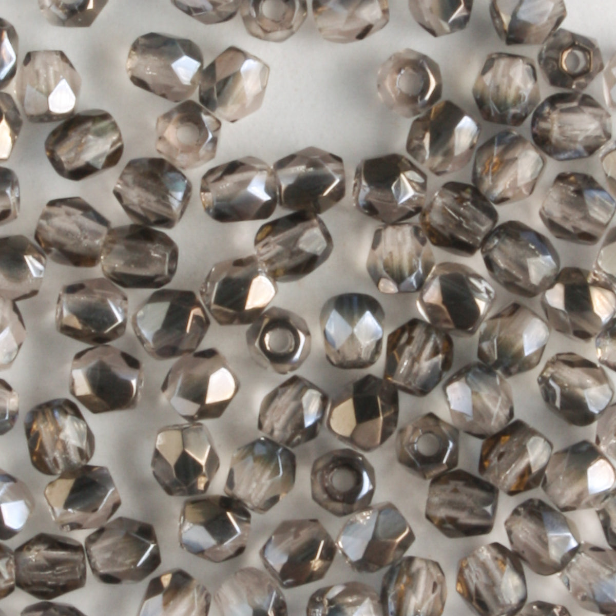 3mm Round Fire Polish Black Diamond Valentinite - 100 beads
