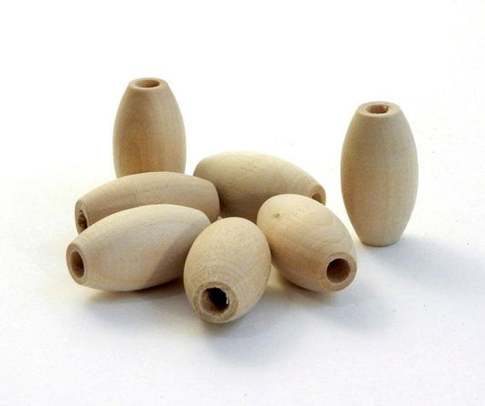 Wood Bead 25x15 Oval - qty 2