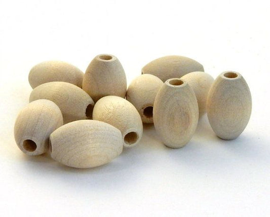 Wood Bead 20x12mm Oval - qty 2