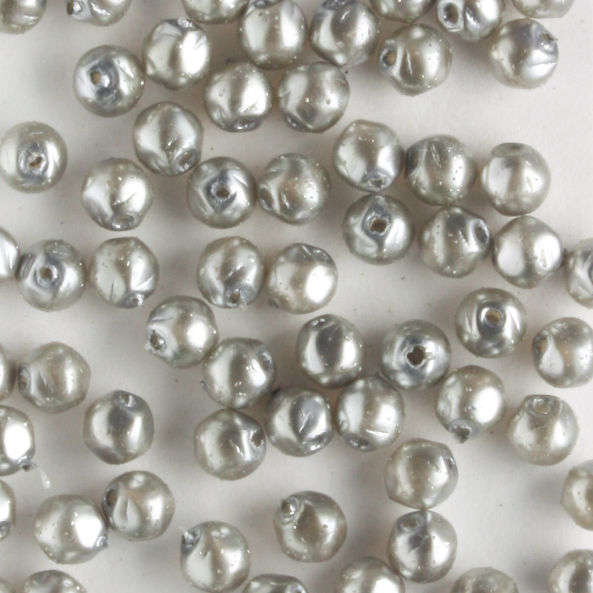 3mm Baroque Glass Pearls Silver - 100 beads