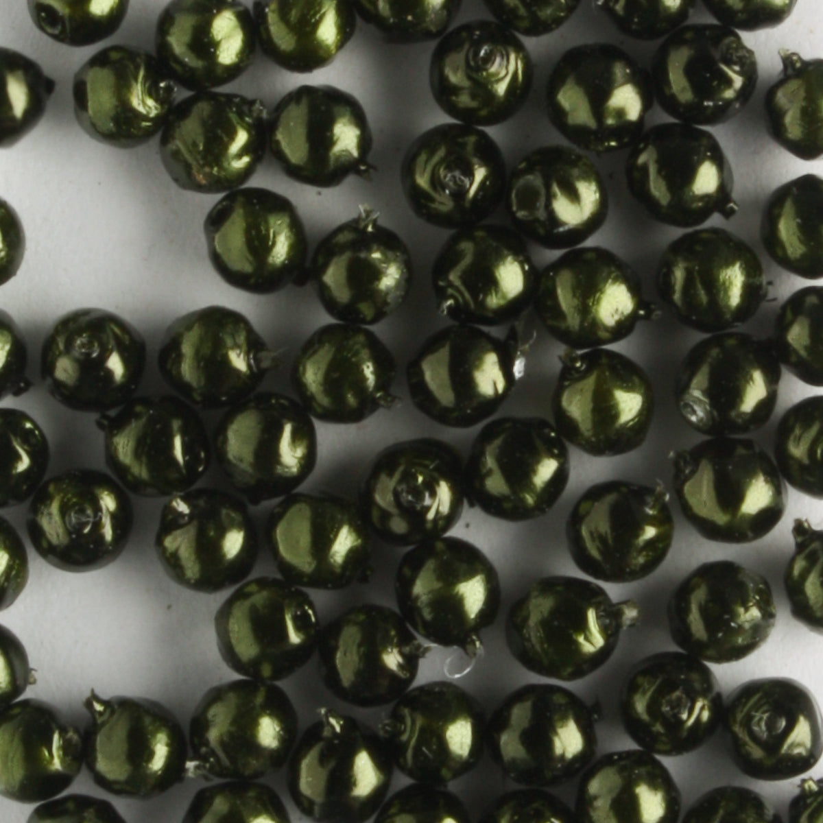 3mm Baroque Glass Pearls Hunter - 100 beads