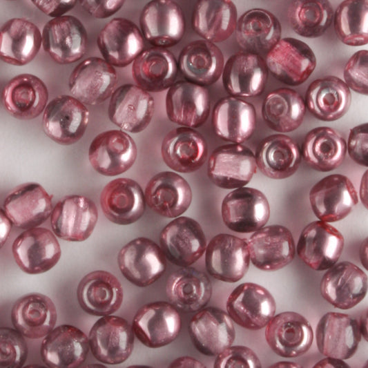 3mm Druk Rose Quartz - 100 beads
