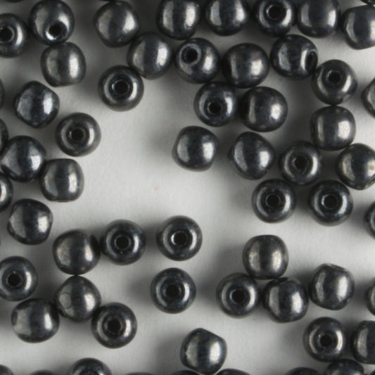 3mm Druk Hematite - 100 beads