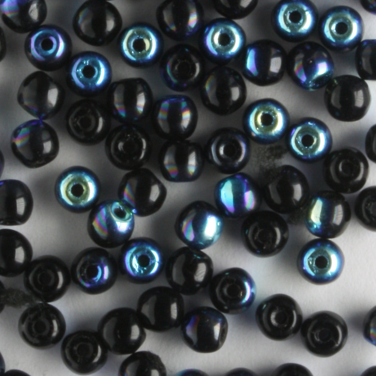 3mm Druk Jet Black AB - 100 beads