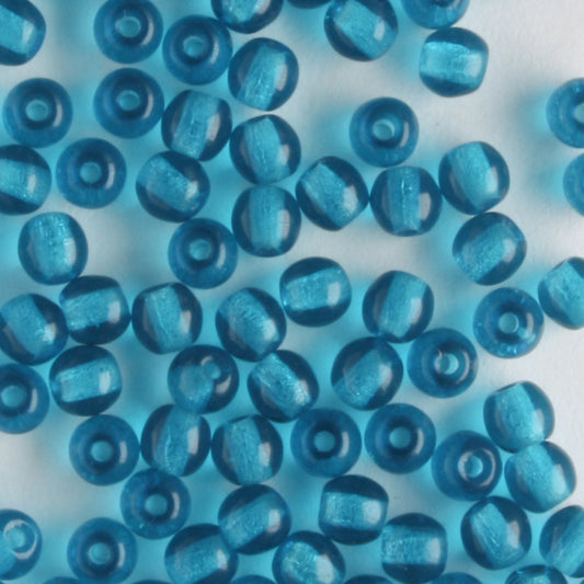 3mm Druk Dark Aqua - 100 beads