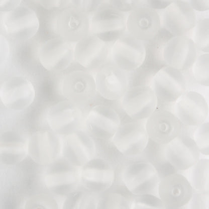 4mm Druk Clear Matte - 100 beads