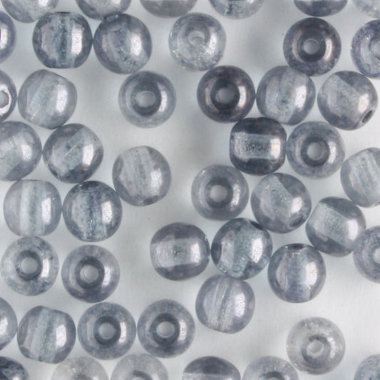 4mm Druk Lumi Blue - 100 beads