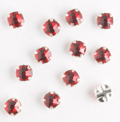 4mm Rose Montee Light Siam - qty 12