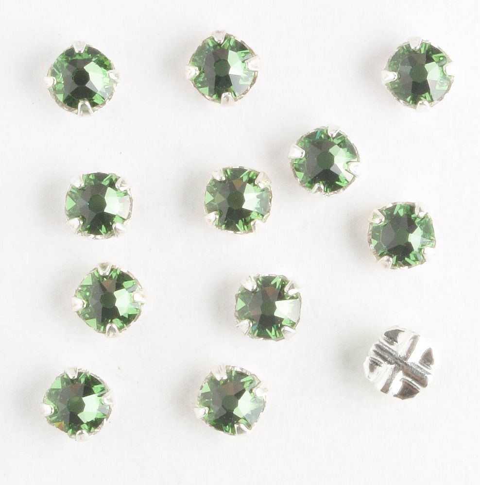 4mm Rose Montee Peridot - qty 12