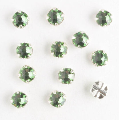 4mm Rose Montee Peridot - qty 12