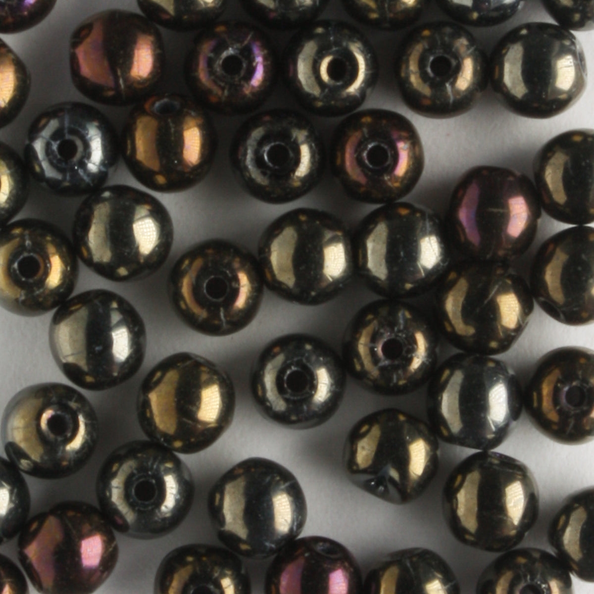 4mm Druk Brown Iris - 100 beads