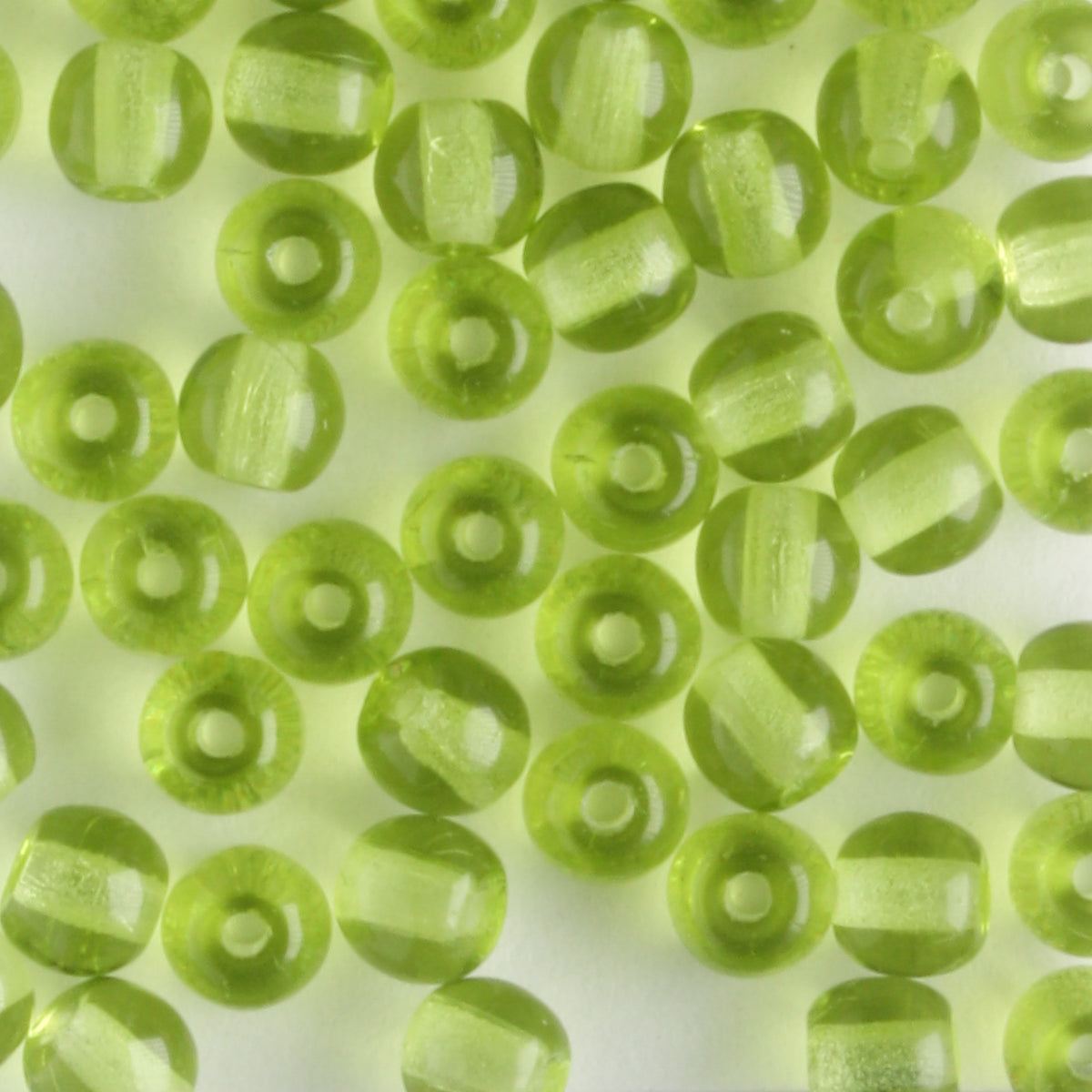 4mm Druk Light Olive Green - 100 beads