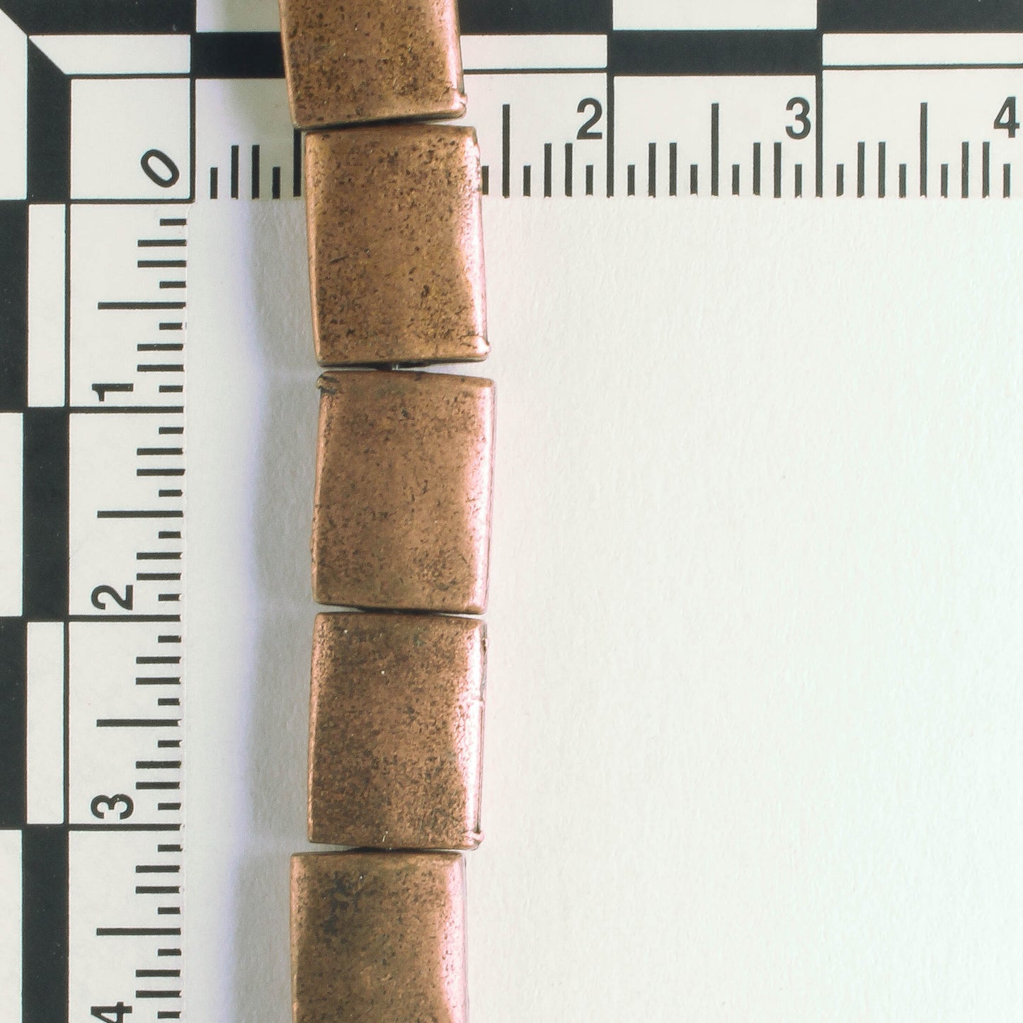 Pewter Beads, Copper Plated - 8" Strand