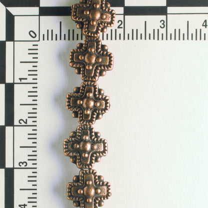 Pewter Beads, Copper Plated - 8" Strand