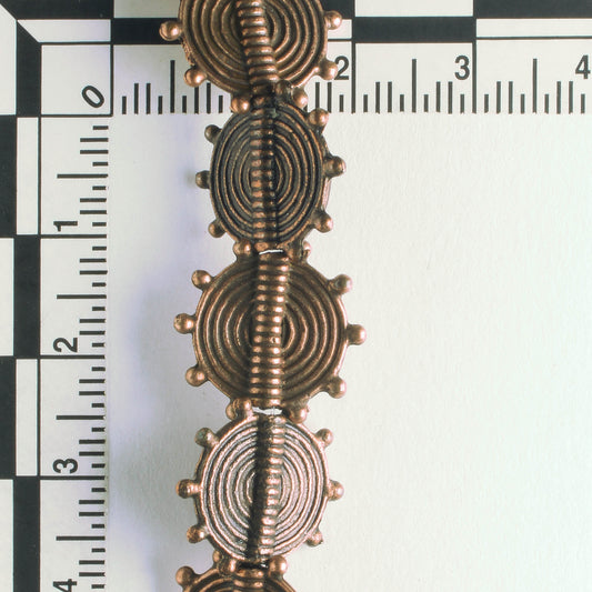 Pewter Beads, Copper Plated - 8" Strand