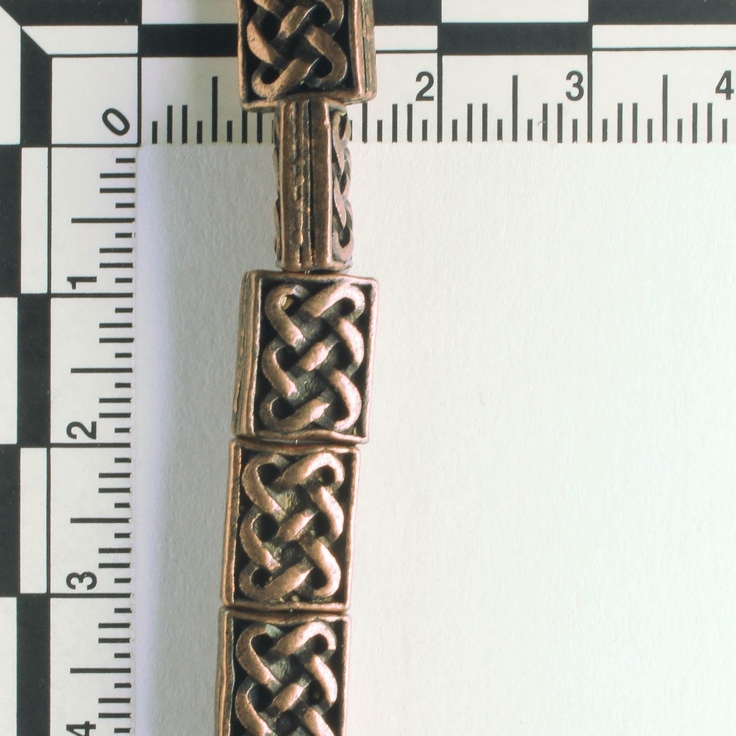 Pewter Beads, Copper Plated - 8" Strand
