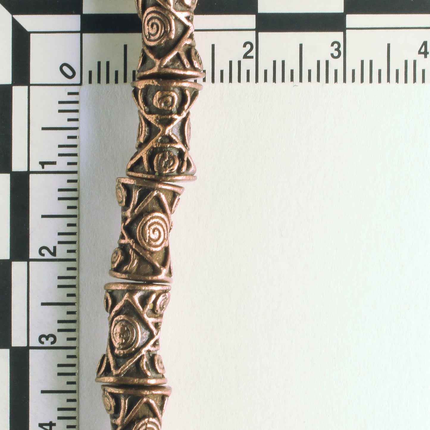 Pewter Beads, Copper Plated - 8" Strand